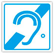 Визуальная пиктограмма «Доступность для инвалидов по слуху», ДС16 (полистирол 3 мм, 150х150 мм)